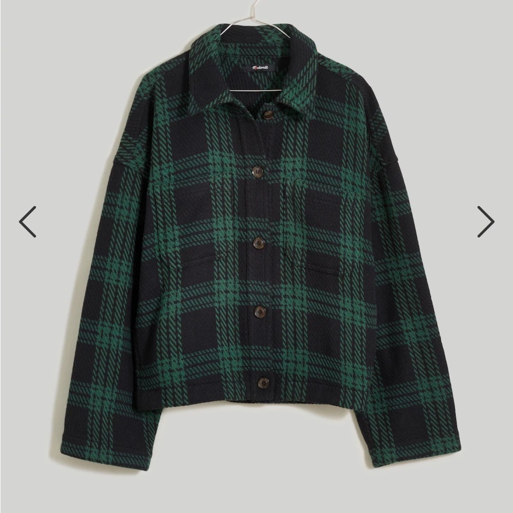 NWT Madewell Flannel Boxy Shirt-Jacket in Plaid